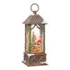 RAZ Imports Santa Decorating Tree Lighted Water Lantern Lighted Christmas Snow Globe with Swirling Glitter view 1