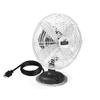 Modern Forms 9in Oscillating Plug-in Desk Fan with Three Speed Motor Control in Matte Black and Nickel Finish view 1