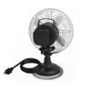 Modern Forms 9in Oscillating Plug-in Desk Fan with Three Speed Motor Control in Matte Black and Nickel Finish view 2