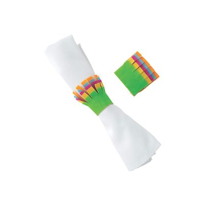 Fun Express Fiesta Fringe Napkin Rings for Cinco de Mayo Party Supplies (12 Pack) - Multicolor
