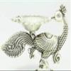 Rajasthan Gems Sterling Silver 925 Oil lamp Diya Deepak Religious Temple Peacock Bird 125 Gr view 3