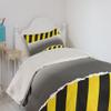 Ambesonne Construction Coverlet, Ripped Sign Working Site Danger Hazard Progress Caution Urban Pattern, 2 Piece Decorative Quilted Bedspread Set with 1 Pillow Sham, Twin Size, Yellow Black view 4