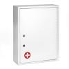 AdirMed Locking Medicine Cabinet Wall Mounted First Aid Cabinet with Lock, Lockable Wall Medicine Cabinet with Dual Lock and Dual Keys, 21" H x 16" W x 6" D, White view 1