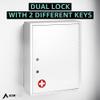 AdirMed Locking Medicine Cabinet Wall Mounted First Aid Cabinet with Lock, Lockable Wall Medicine Cabinet with Dual Lock and Dual Keys, 21" H x 16" W x 6" D, White view 4