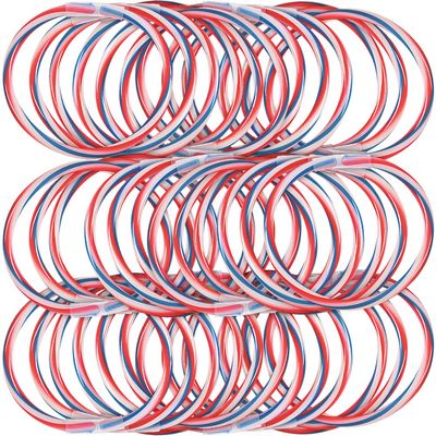 Fun Express - Patriotic Swirl Glow Bracelets (36 Pc) for Fourth of July - Jewelry - Glow - Glow Bracelets - Fourth of July - 36 Pieces