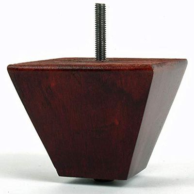LEG DADDY 3" Mahogany Finish Pyramid Sofa Leg, Set of 4 (M8)