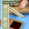 BambooMN Premium 5.9" - Mini Bamboo Chopsticks, Pocket Sized, Smaller Sized for Training, and Travel - 36 Pairs view 3