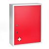 AdirMed Locking Medicine Cabinet Wall Mounted First Aid Cabinet with Lock, Lockable Wall Medicine Cabinet with Dual Lock and Dual Keys, 21" H x 16" W x 6" D, Red view 1