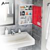AdirMed Locking Medicine Cabinet Wall Mounted First Aid Cabinet with Lock, Lockable Wall Medicine Cabinet with Dual Lock and Dual Keys, 21" H x 16" W x 6" D, Red view 2