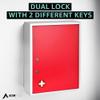 AdirMed Locking Medicine Cabinet Wall Mounted First Aid Cabinet with Lock, Lockable Wall Medicine Cabinet with Dual Lock and Dual Keys, 21" H x 16" W x 6" D, Red view 4