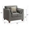 Acme Laurissa Track Arm Chair with Nailhead Trim in Light Charcoal Linen view 3