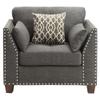 Acme Laurissa Track Arm Chair with Nailhead Trim in Light Charcoal Linen view 4
