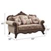 Acme Mehadi Upholstery Rolled Arm Loveseat with Queen Leg in Walnut view 3
