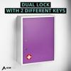 AdirMed Locking Medicine Cabinet Wall Mounted First Aid Cabinet with Lock, Lockable Wall Medicine Cabinet with Dual Lock and Dual Keys, 21" H x 16" W x 6" D, Purple view 4