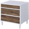 Acme Lurel Wooden Rectangular Nightstand in White and Weathered Oak view 1