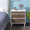 Acme Lurel Wooden Rectangular Nightstand in White and Weathered Oak view 2