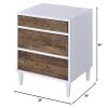 Acme Lurel Wooden Rectangular Nightstand in White and Weathered Oak view 3