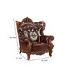 Acme Furniture Eustoma Chair with 1 Pillow, Cherry Top Grain Leather & Walnut view 2