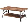 Acme Ikram Rectangular Wooden Coffee Table in Weathered Oak and Sandy Black view 1