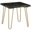 Acme Telestis 22" Square Marble Top End Table in Black and Gold view 1