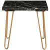 Acme Telestis 22" Square Marble Top End Table in Black and Gold view 4