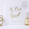 Gold Foil Wedding Guestbook, Personalized Guest Book for Guest Signatures, Well Wishes and Sign-in Book - Hardcover (10x8 inches) view 1