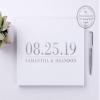 Personalized Gift Market Custom Wedding Guest Book with Silver Foil, Minimal Modern Signature Wedding Guestbook or Photo Album - Hardcover (10x8 inches) view 1