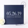 Navy Blue Wedding Guest Book, Custom Personalized Wedding Sign in Guestbook or Photo Album for Bride & Groom - Hardcover (10x8 inches) view 1