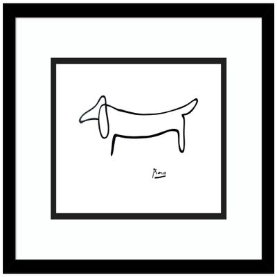 Amanti Art Framed Wall Art Print 14x16 Le Chien (The Dog) by Pablo Picasso, Animals Wall Art, Museum Masters Classics Decor, Small Poster Painting Artwork for Living Room, Bedroom, Bathroom, Kitchen