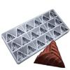 18 cavities trigon roll-up pie shape polycarbonate chocolate mold ice cube mould chocolat chips molds for DIY cake decoration view 1