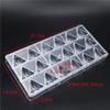 18 cavities trigon roll-up pie shape polycarbonate chocolate mold ice cube mould chocolat chips molds for DIY cake decoration view 2