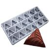 18 cavities trigon roll-up pie shape polycarbonate chocolate mold ice cube mould chocolat chips molds for DIY cake decoration view 3