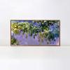 INVIN ART Framed Canvas Giclee Print Wisteria (1917-1920) by Claude Monet Wall Art Living Room Home Office Decorations(Wood Color Slim Frame,16"x32") view 1