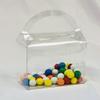 50 PCS 5-1/8 x 3-1/2 x 3-3/4" Clear APET Food Safe Handbag/Gable Shaped Box Arc Handle view 1