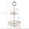 Creative Co-Op Distressed Cream Wood 2-Tier Tray with Metal Handle view 2