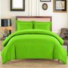 Amuze Bedding Egyptian Cotton 5 PCs Duvet Set (Duvet Cover with 4 Pillow Shams) 500 Threads with Zipper Closure and Corner Ties (Parrot Green, Twin/Twin XL) view 1