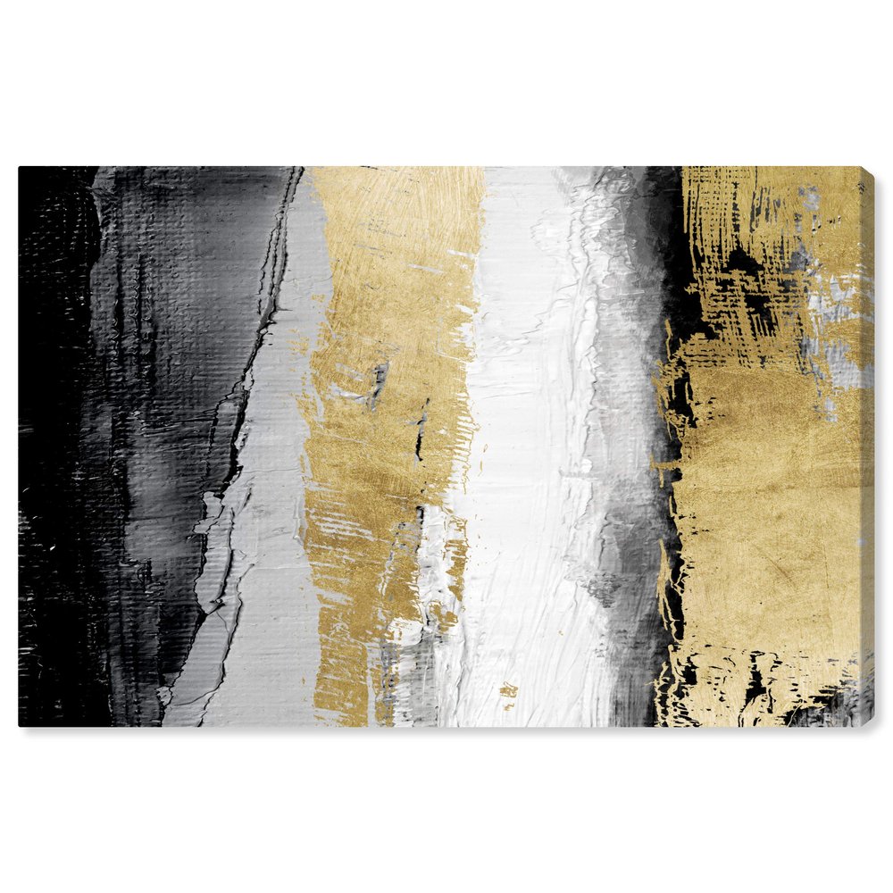 The Oliver Gal Artist Co. Oliver Gal 'Envision and Elevate Gold' Gray Abstract Wall Art Print Premium Canvas, 30" x 20",