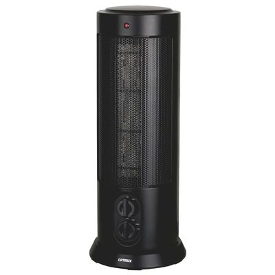 Optimus H-7234 Oscillating Tower Heater, 7.2 x 7.2 x 18.3, Black