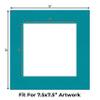 CountryArtHouse Teal Acid Free 12x12 Picture Frame Mats with White Core Bevel Cut for 8x8 Pictures - Fits 12x12 Frame - One Mat - With Bag & Backing view 2