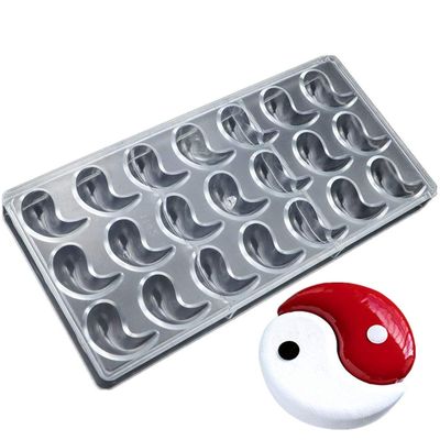 21 cavities 3.7*2.2*1.5cm tai ji Great ultimate Supreme pole shape PC polycarbonate chocolate mold fondant cake mould DIY bakery