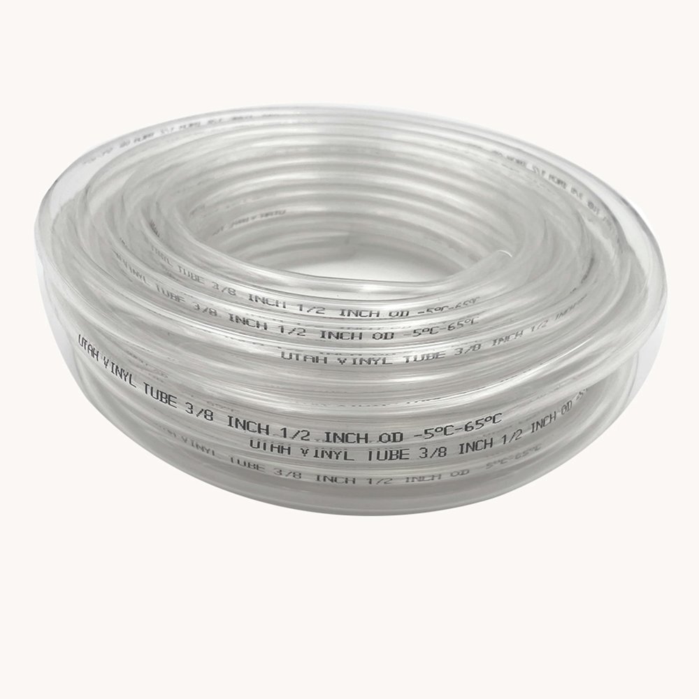 3/8" ID x 1/2" OD Clear Vinyl Tubing, 25ft Flexible PVC Hose, Food Grade and BPA Free, Suitable for Beer Lines, Water Siphoning, Fountains and AC Drains