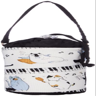 Ceramic Indigo Plastic Bottle Holder, Music Cat, Size (W x D x H): Approx. 4.3 x 2.8 x 7.1 inches (11 x 7 x 18 cm)