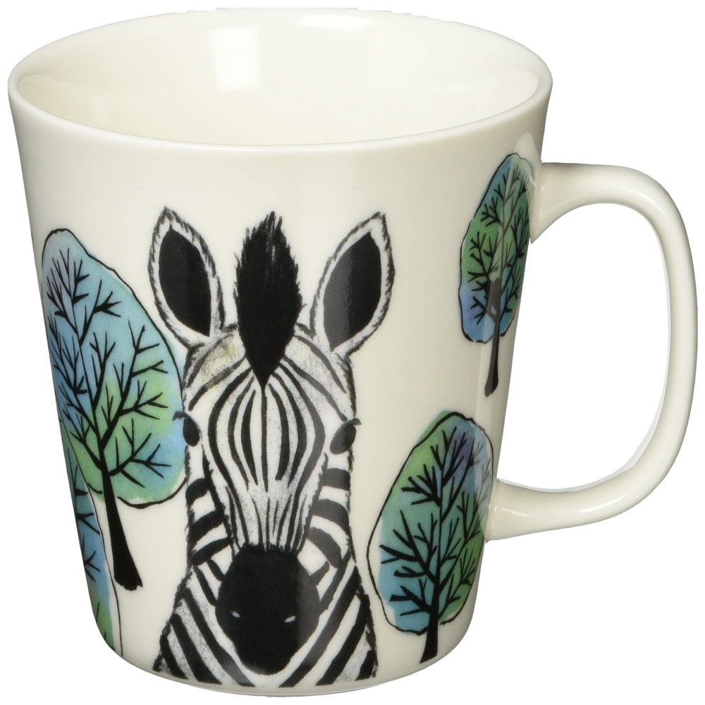 15213 Ceramic Indigo Mofumofurand Mug, Zebra, Size: Approx. 3.5 inches (9 cm), H 3.5 inches (9 cm)