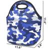 FlowFly Neoprene kids Lunch box Insulated Soft Bag Mini Cooler Thermal Meal Tote Kit for Boys, Girls,Men,Women,School,Work, Office, Blue Camo view 3
