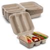 MT Products Taco Container - 15 Pieces Disposable Pulp Fiber 3 Compartment Taco Holder with Lid - Size 8 x 7 x 3" Keeps Taco Upright - Made in The USA view 1