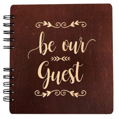 Be Our Guest Rustic Wedding Wooden Guest Book (11x8.5" or 8.5"x7) Bride Groom Ceremony Reception Guests Sign in Newlyweds Husband Wife Anniversary Party Gift