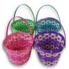 Easter Baskets with Hinged Handle - Round Woven Bamboo (Purple, Pink, Green, Blue) - 4 Pack view 1