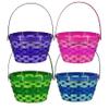 Easter Baskets with Hinged Handle - Round Woven Bamboo (Purple, Pink, Green, Blue) - 4 Pack view 3