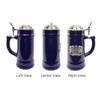 0.75 Liter | OktoberfestHaus Beer Lover Gift Beer Stein Tankard Medieval German Bavarian Coat Of Arms With Germany On Metal Emblem Bier Krug Cobalt Blue Ceramic Mug With Lid view 4