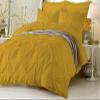 Amuze Bedding Stylish Pinch Pleated 5 PCs Duvet Cover and Pillow Shams Decorative Set (Gold, Full/Queen) Luxurious 100% Egyptian Cotton 400 Thread Count view 1